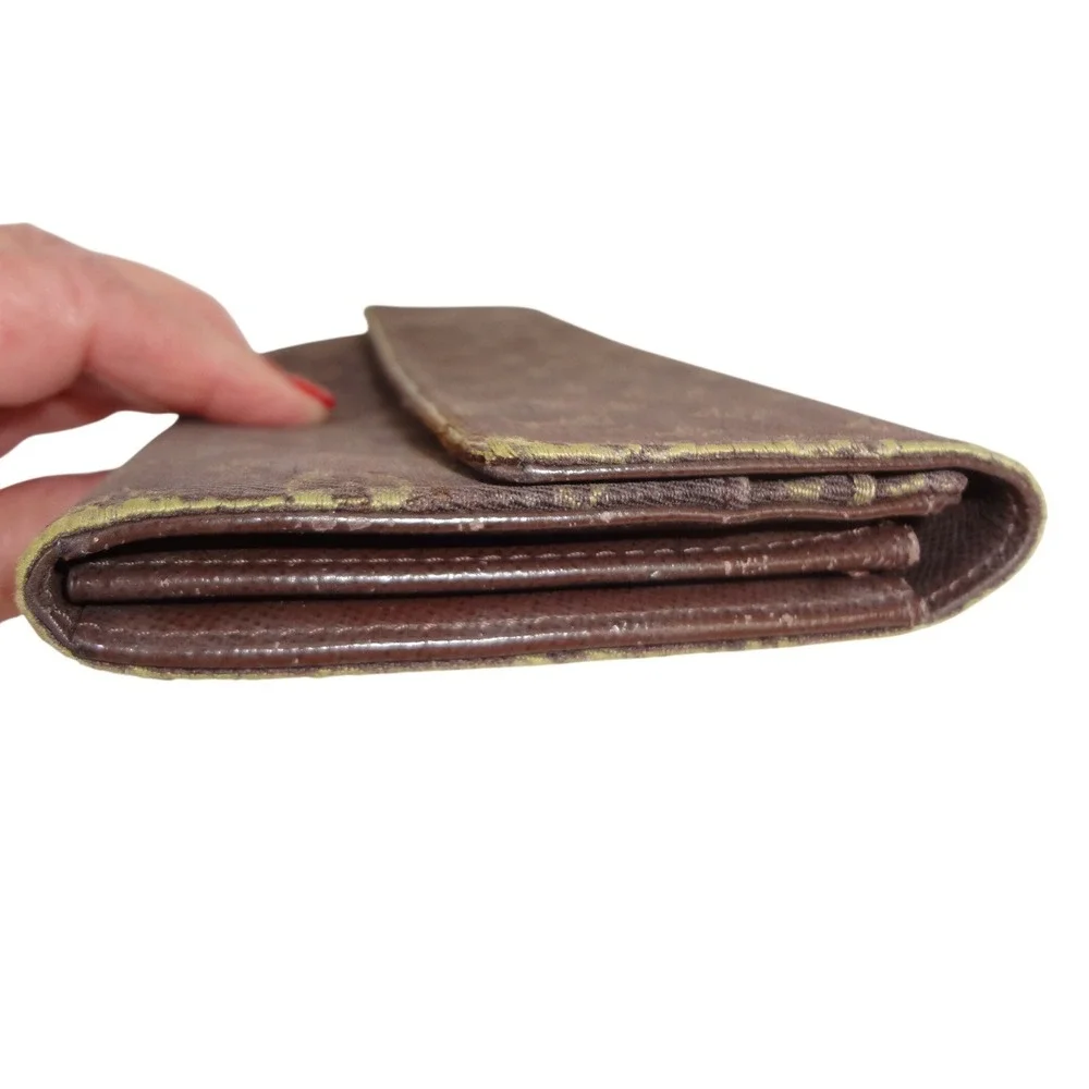 Louis Vuitton Mini Lin Brown‎ and Gold Denim Monogram Sarah Wallet